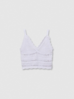 %Pto% Top crochet blanco blanco vista frontal
