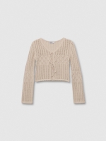 %Pto% Cardigan lazos gris vista frontal