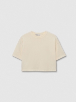 %Pto% Camiseta punto crop blanco roto vista frontal