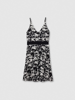%Pto% Vestido corto estampado negro vista frontal