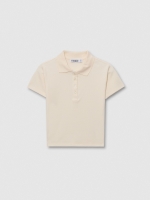 %Pto% Ribbed polo off white front view