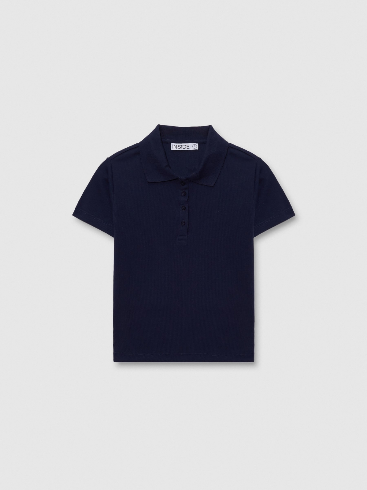 %Pto% Ribbed polo navy front view