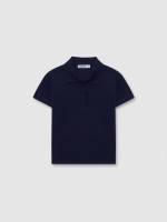 %Pto% Ribbed polo navy front view