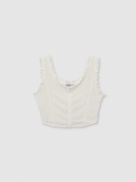 %Pto% Swiss embroidered top white front view
