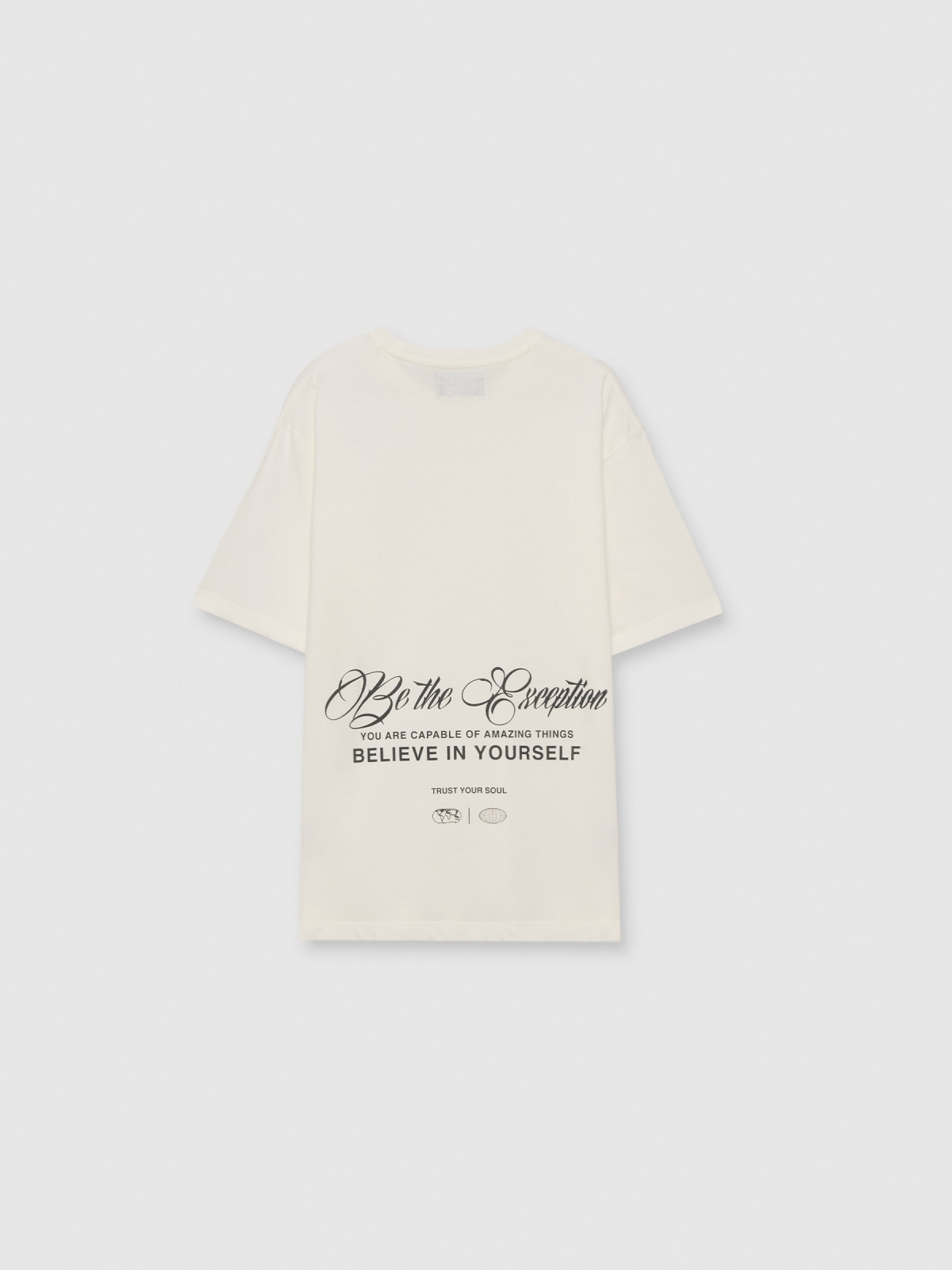 Camiseta Trust your Soul blanco roto vista trasera