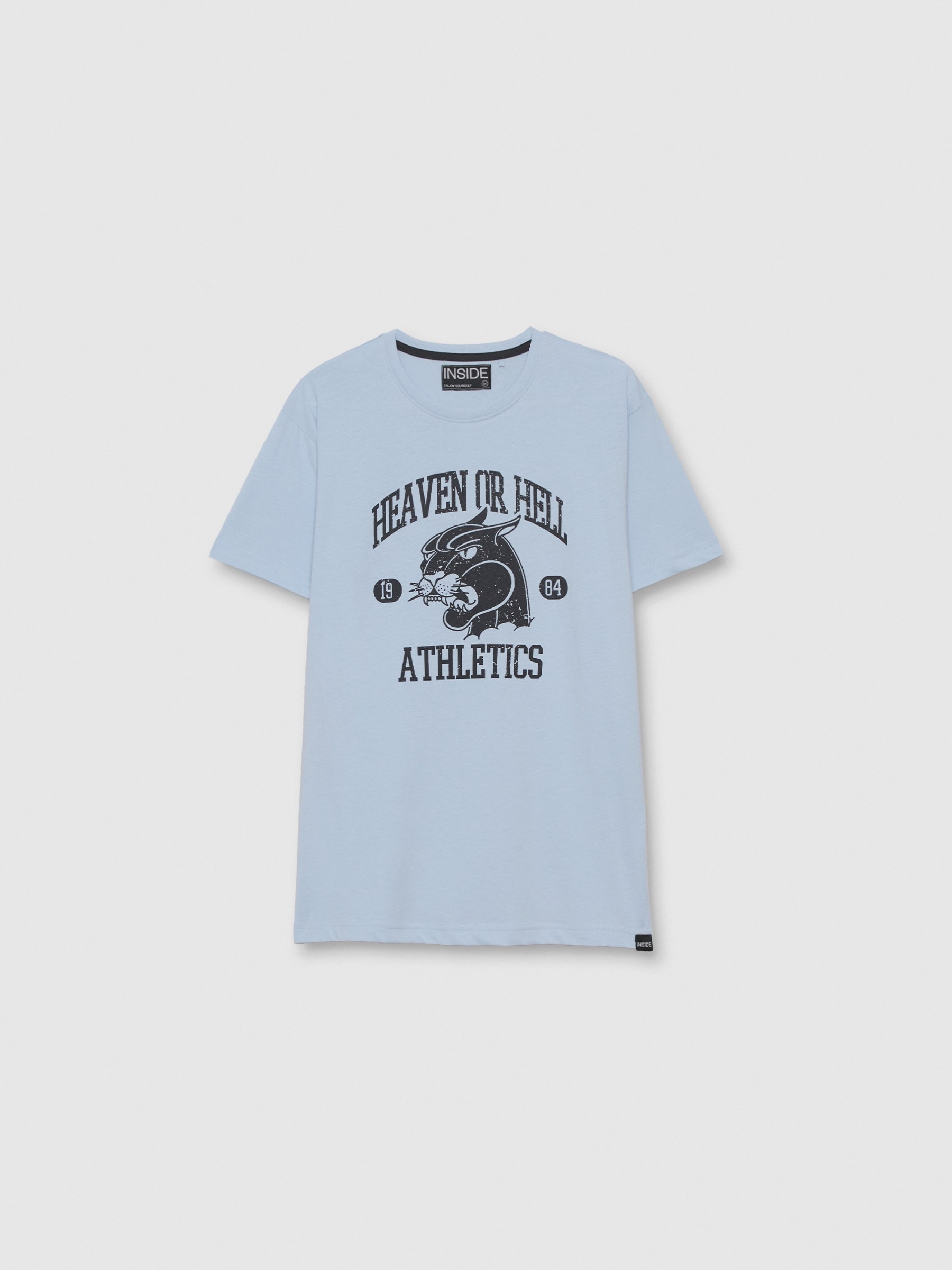 Camiseta Heaven or Hell azul claro vista media frontal