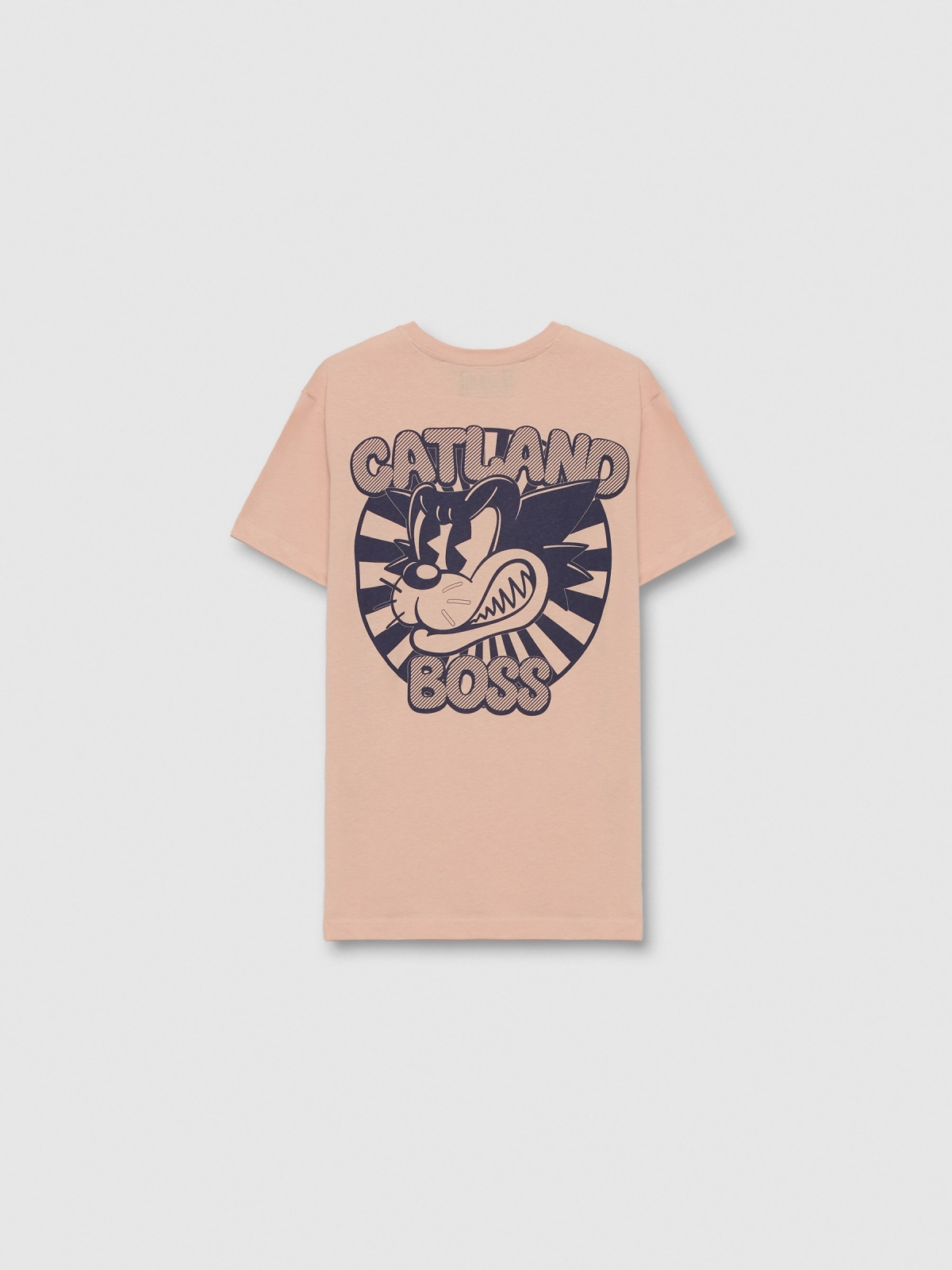 Camiseta manga corta  videojuego rosa nude vista trasera