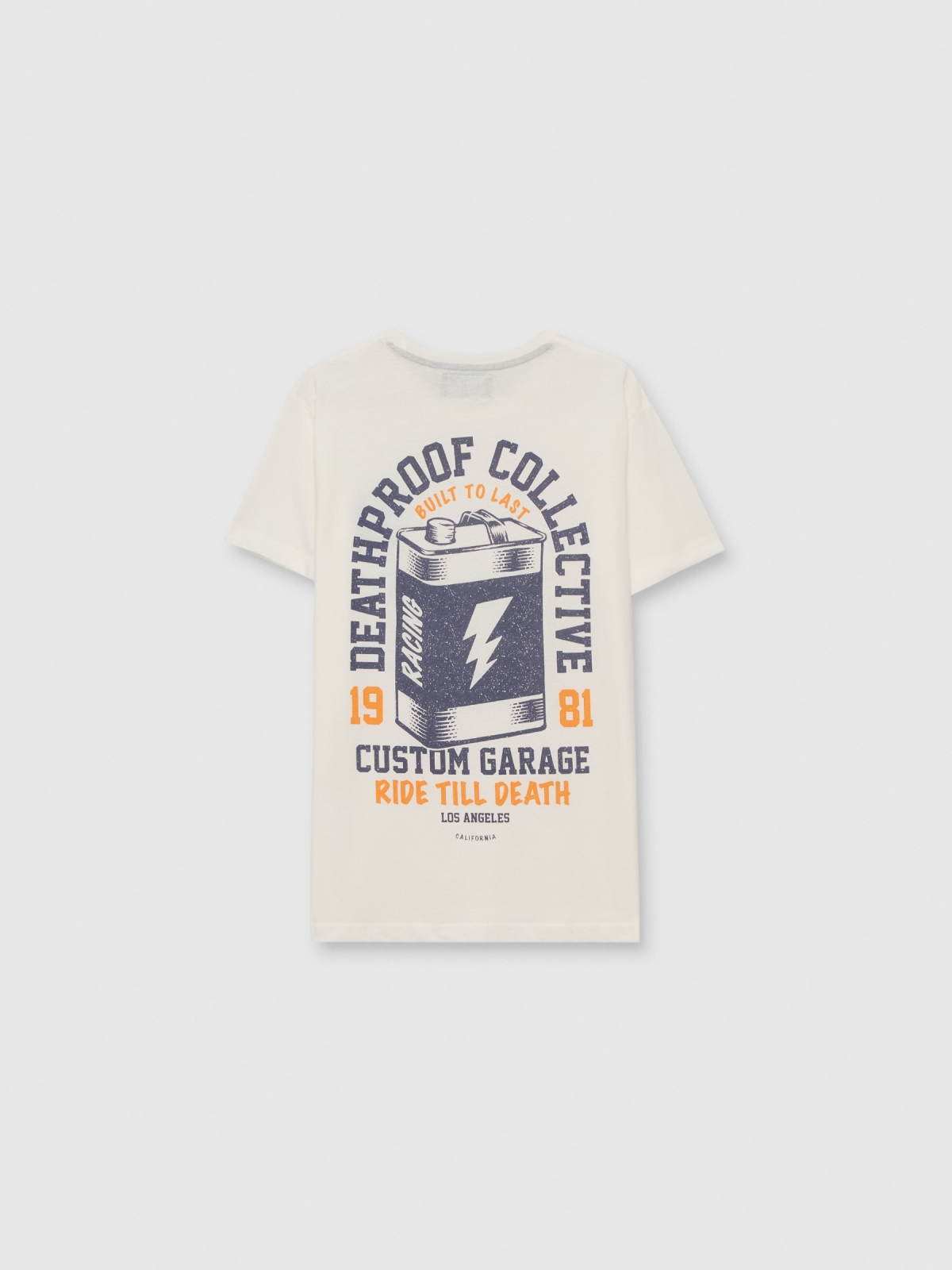 Camiseta manga corta Pila blanco roto vista trasera