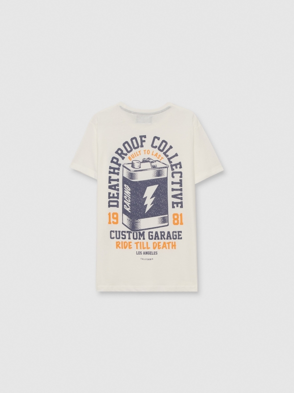 Camiseta manga corta Pila blanco roto vista trasera