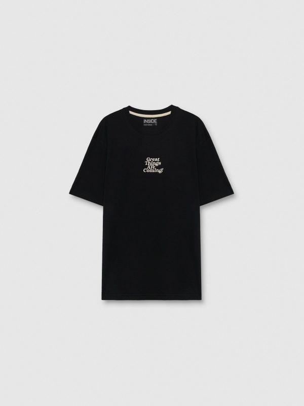  Camiseta manga corta Great Things negro vista frontal