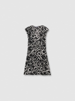 %Pto% Vestido mini estampado negro vista frontal