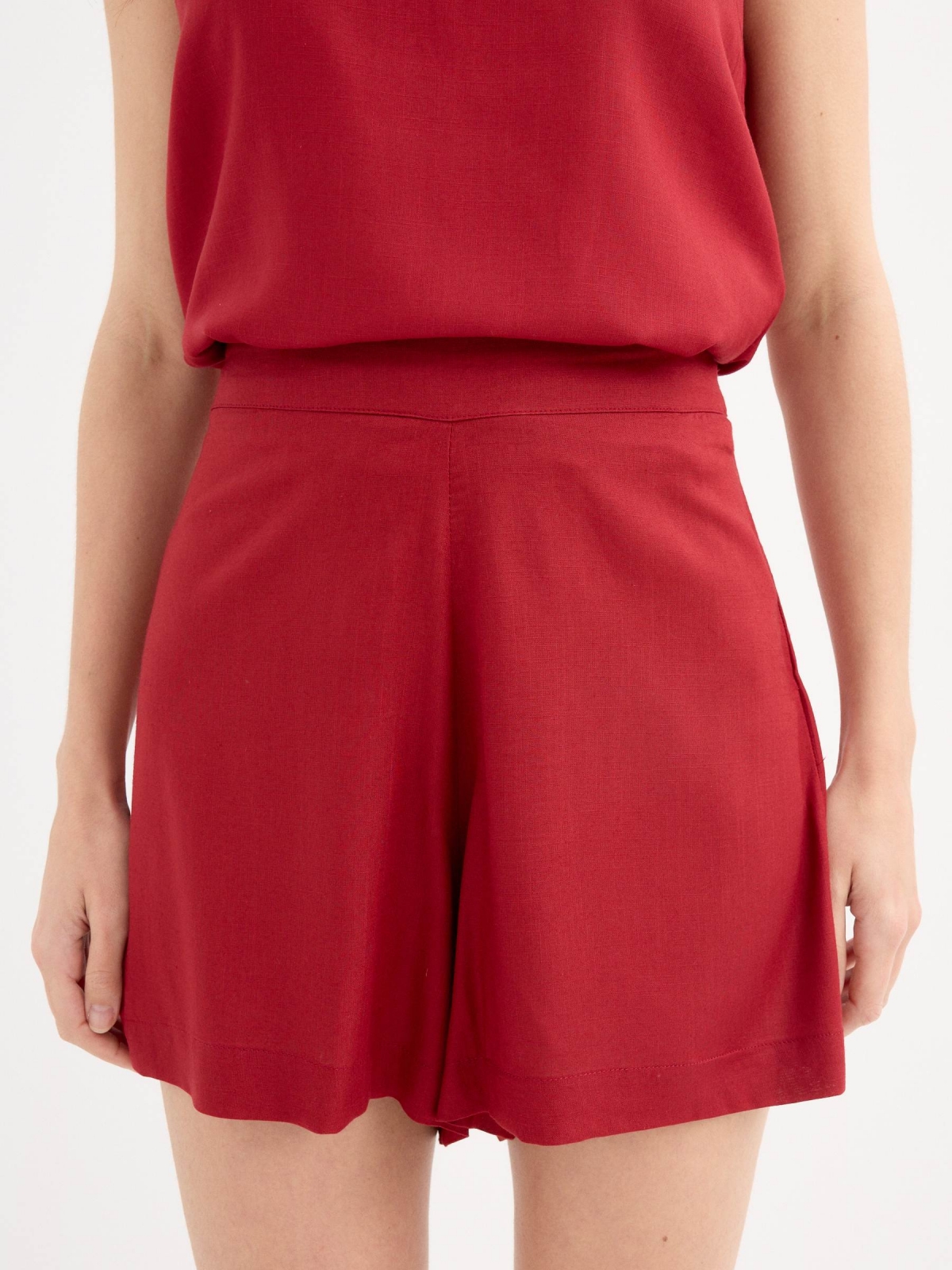 Short fluido teja teja vista detalle frontal