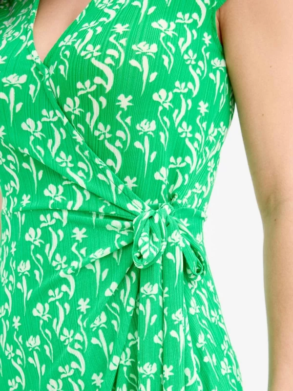Vestido mini floral verde verde vista detalle frontal