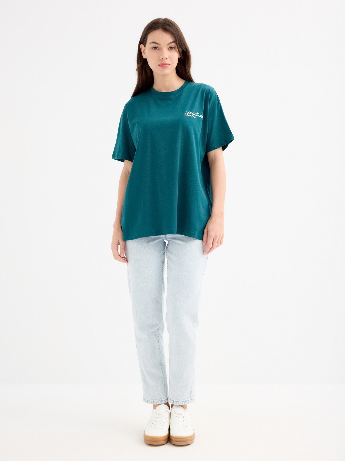 Camiseta oversize Vacation esmeralda vista general frontal