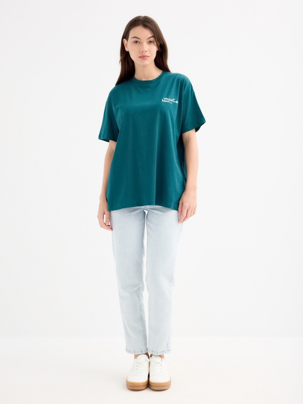 Camiseta oversize Vacation esmeralda vista general frontal