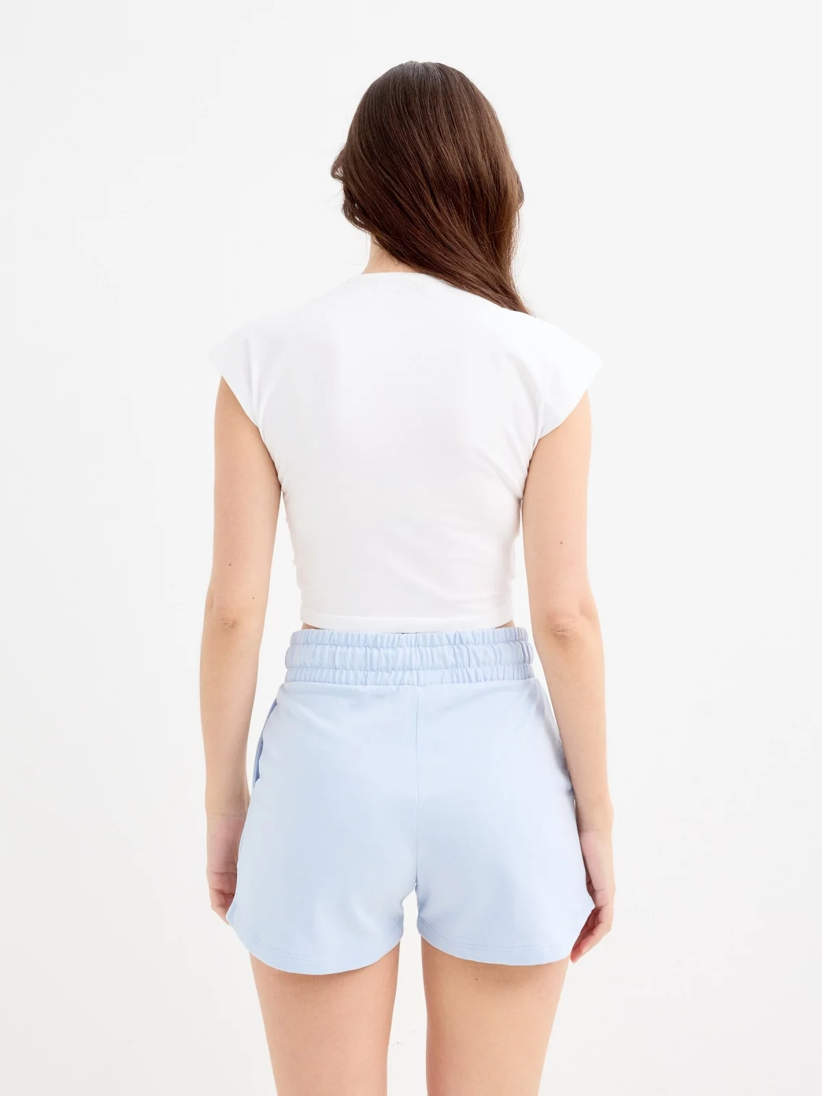 Bermudas felpa Surf azul claro vista meia traseira