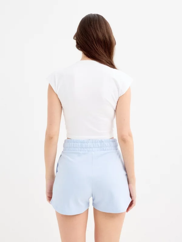 Bermudas felpa Surf azul claro vista meia traseira