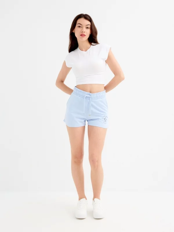 Bermudas felpa Surf azul claro vista geral frontal