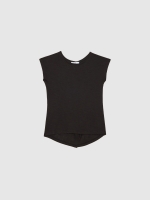 %Pto% Camiseta botones espalda negro vista frontal
