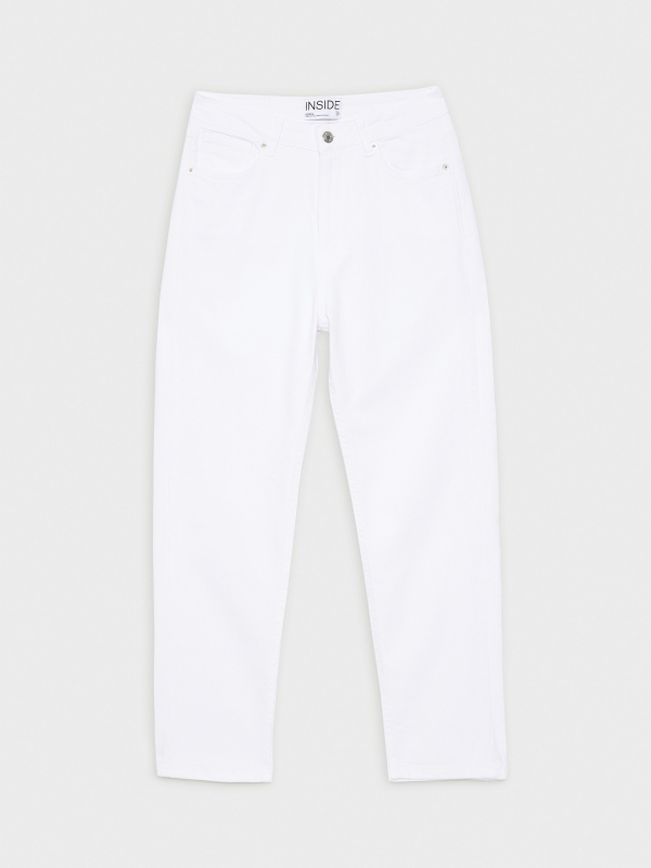  Jeans mom fit cinco bolsillos blanco vista frontal