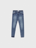 %Pto% Blue denim skinny jeans blue front view