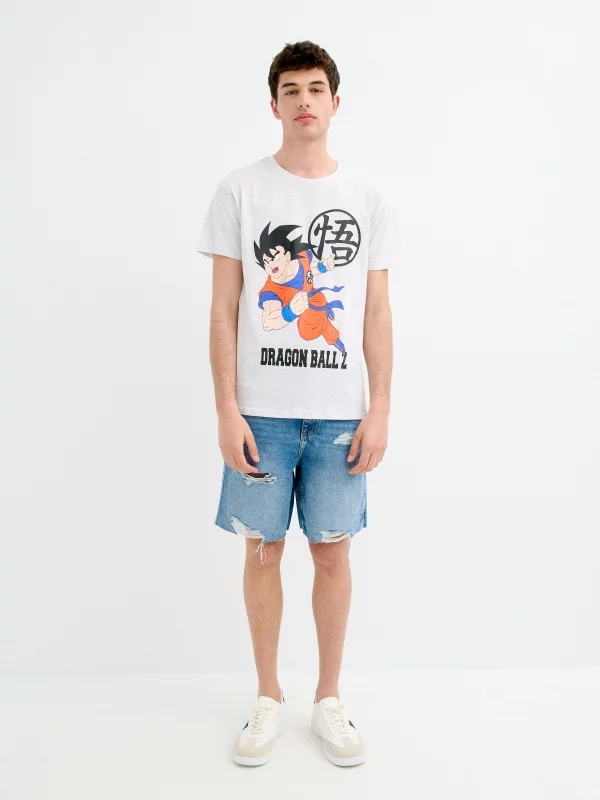 Camiseta Dragon Ball melange claro vista geral frontal