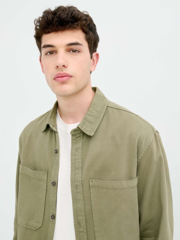 Khaki Overshirt khaki detail view