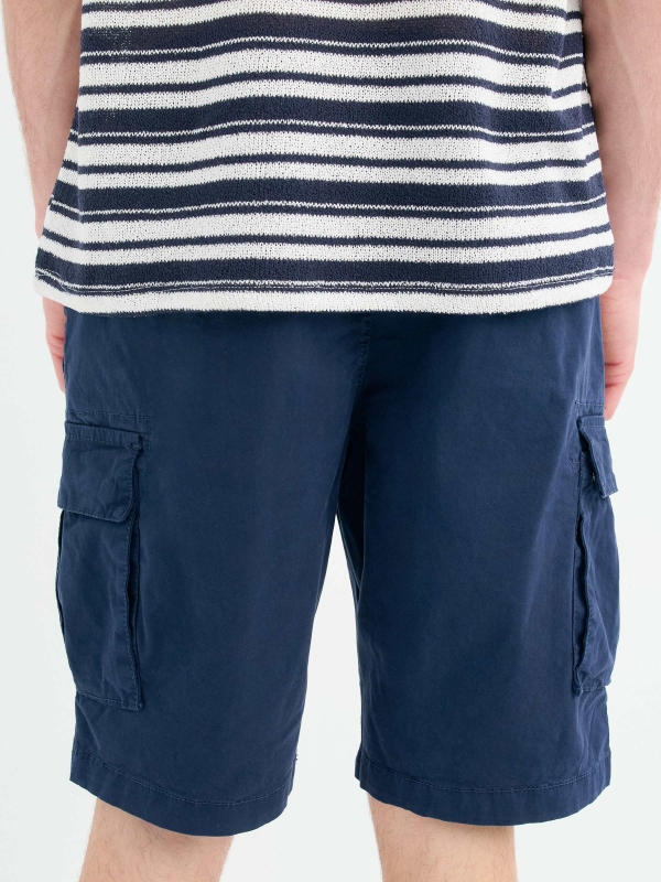Bermuda cargo navy back detail view