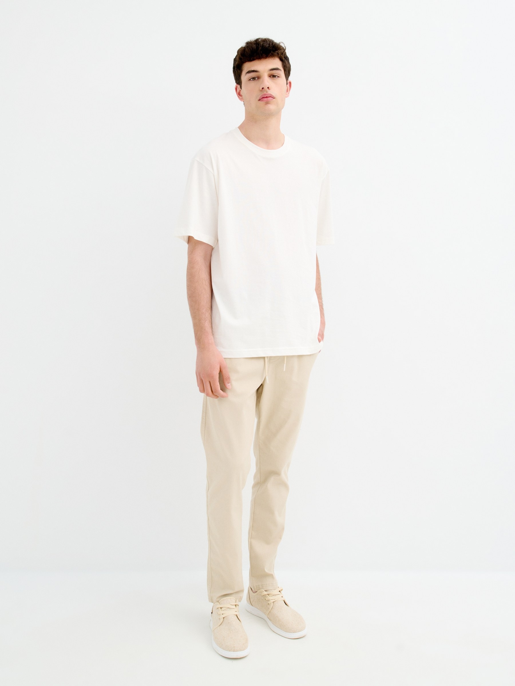 Jogger pants ivory general front view