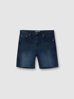 %Pto% Blue denim Bermuda shorts blue front view