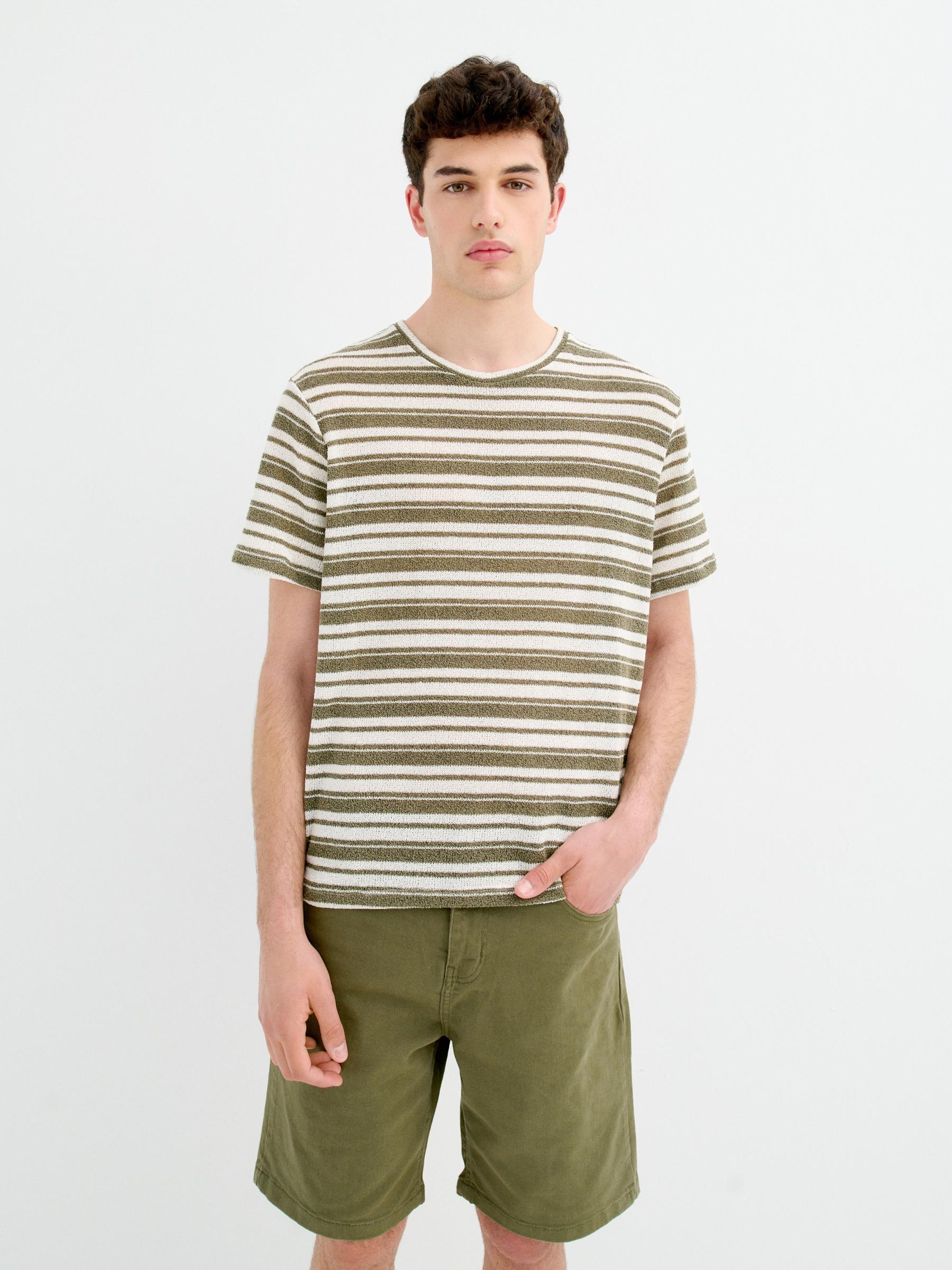 INSIDE Camiseta punto rayas, Verde, L