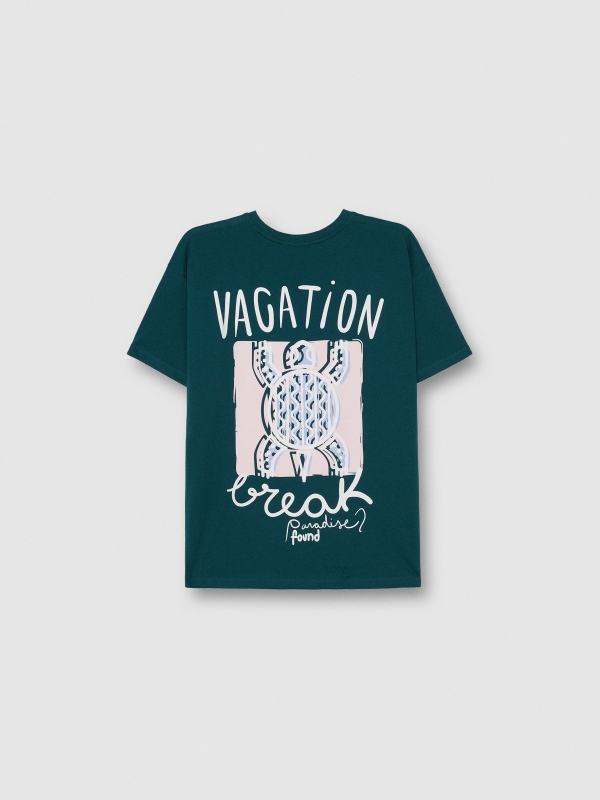 Camiseta oversize Vacation esmeralda vista trasera