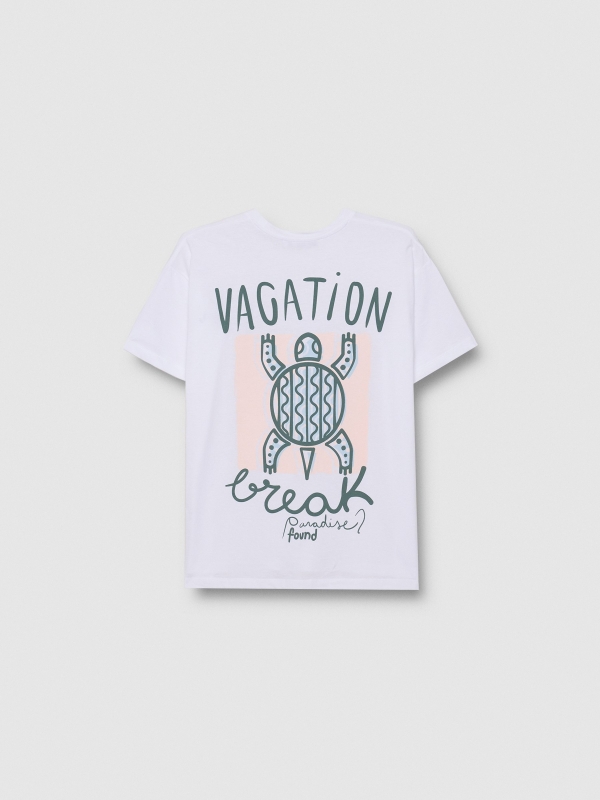 Camiseta oversize Vacation blanco vista trasera