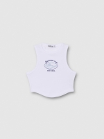 %Pto% Ondas de costela superior branco vista frontal