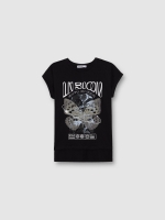 %Pto% Camiseta Mariposa manga corta negro vista frontal