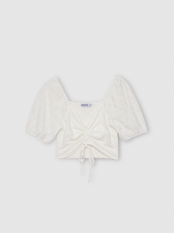  Top garçom branco branco vista frontal