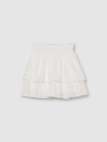 %Pto% Falda mini volante blanco vista frontal