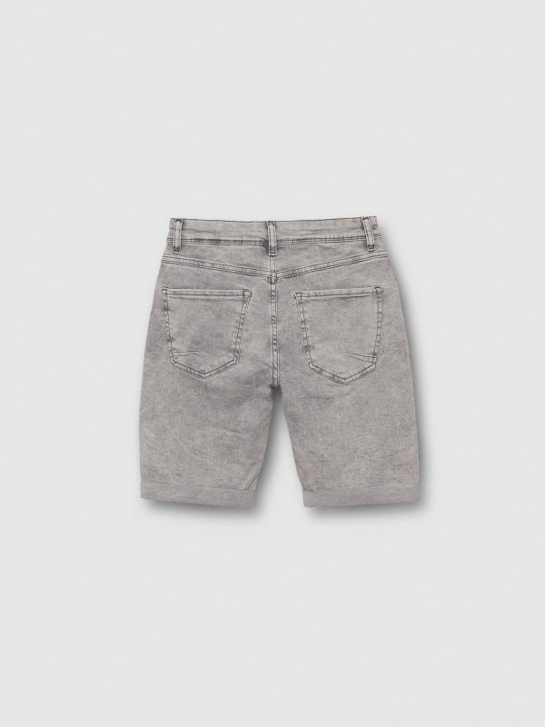 Bermudas denim cinza lavado cinza claro vista traseira