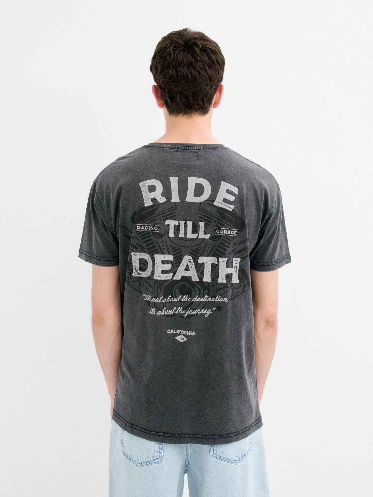 Camiseta Ride till Death negro vista media trasera