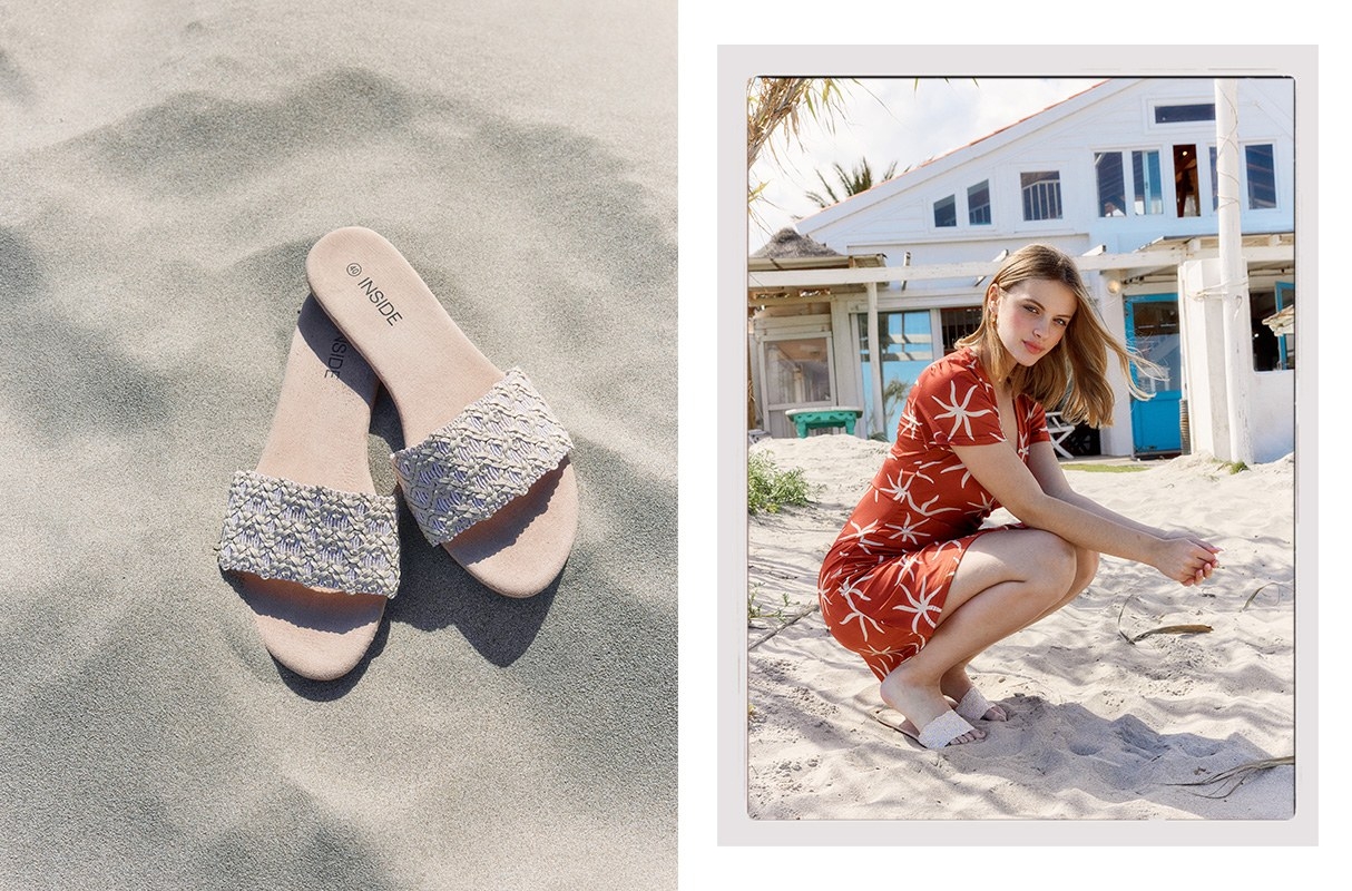 Sandalia pala arena arena vista perfil