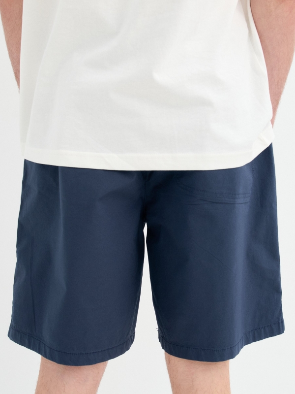 Bermuda baggy gabardine navy back detail view