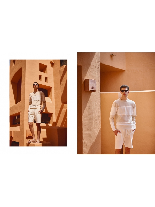  Bermuda jogger algodón blanco roto