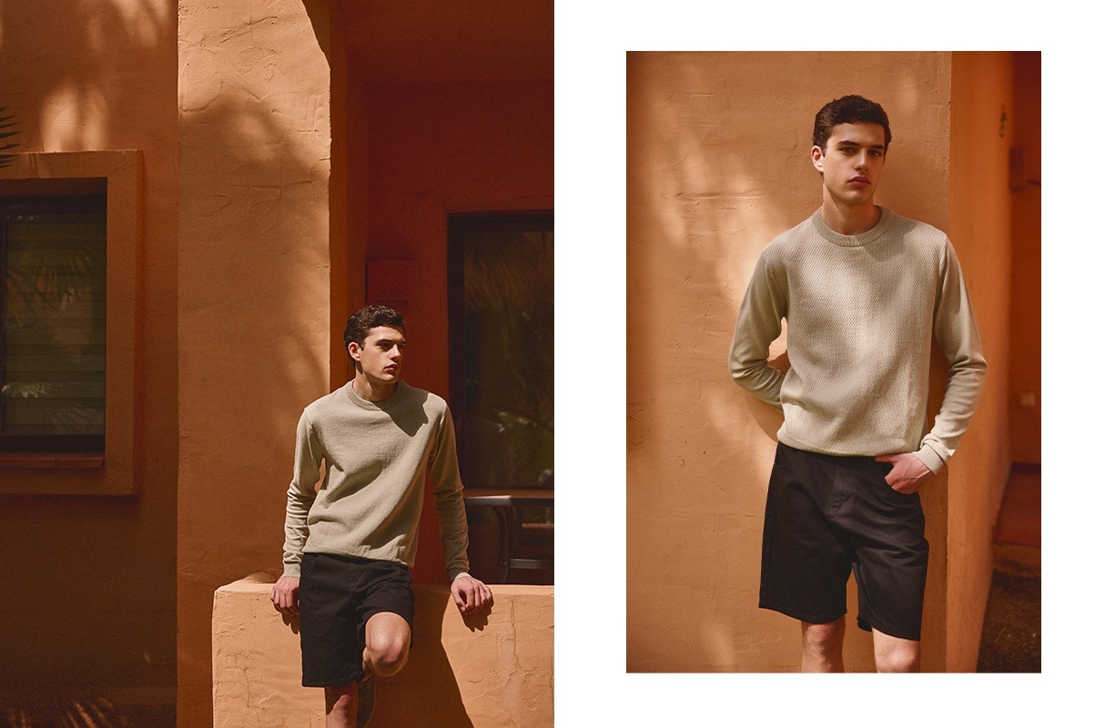 Bermuda baggy denim negra negro vista media frontal