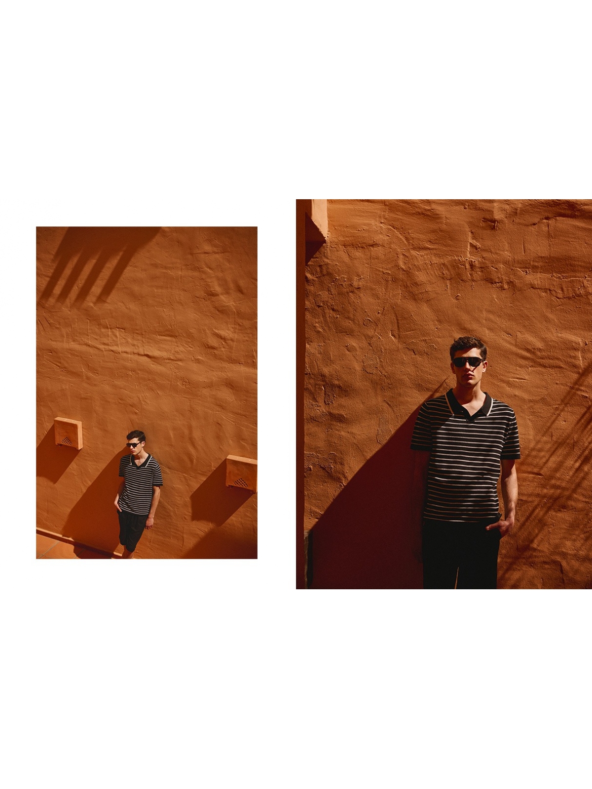 %NewExtra% Striped knit polo black