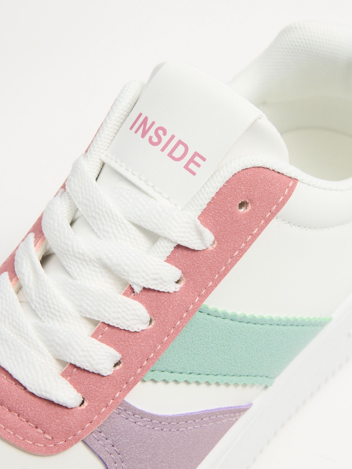 Zapatillas multicolor plataforma blanco vista detalle