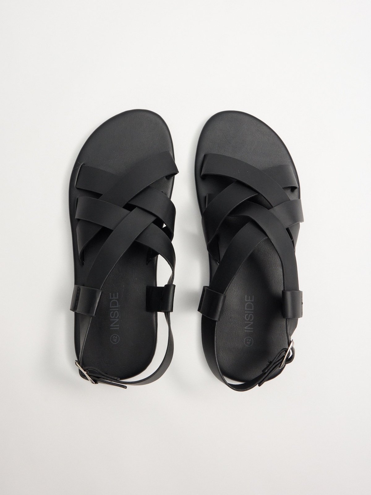 Black strappy sandals black zenithal view