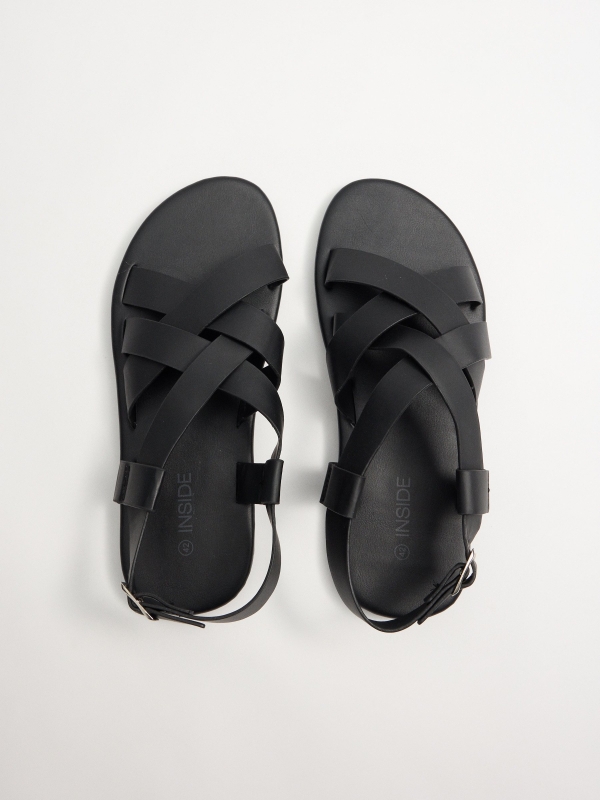 Black strappy sandals black zenithal view