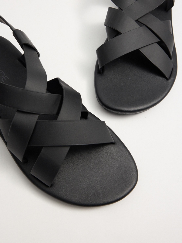 Black strappy sandals black detail view