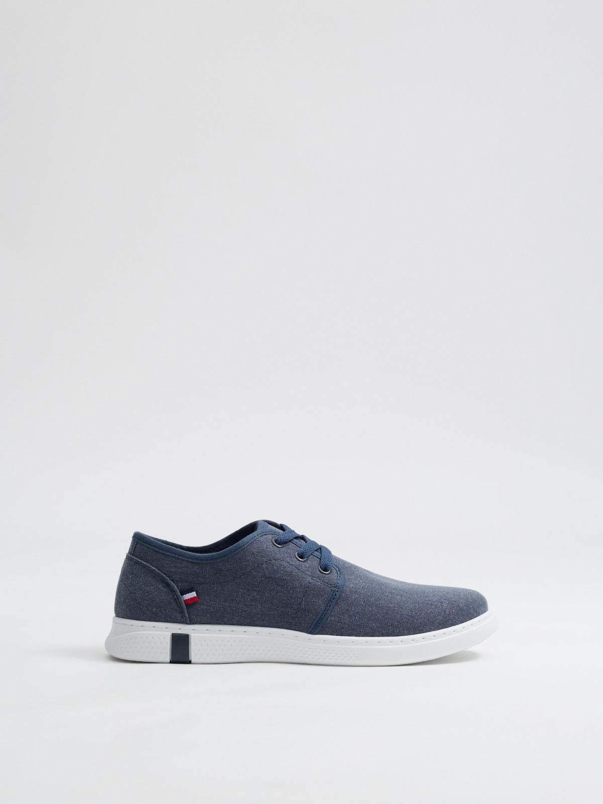 Zapatillas lona azul azul acero vista perfil