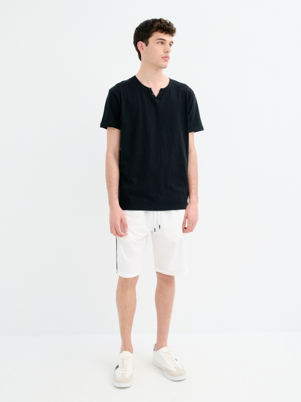 Bermudas Venice Beach blanco vista detalle frontal